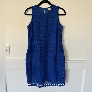 Blue Lace Detail Dress